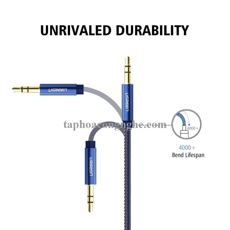 Ugreen 40401 0.5M màu Xanh Cáp âm thanh 2 đầu 3.5mm dương AV113 30040401